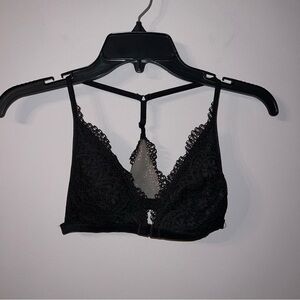 Black floral laces front clip bralette padded Victoria’s Secret XS